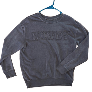 Zoe + Liv Howdy Gray Sweatshirt Size Small Oversized